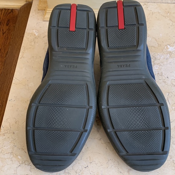Prada suede sneakers. Sz 11. Blue/grey side w/dark grey mesh.Worn once inside !! - Picture 8 of 12